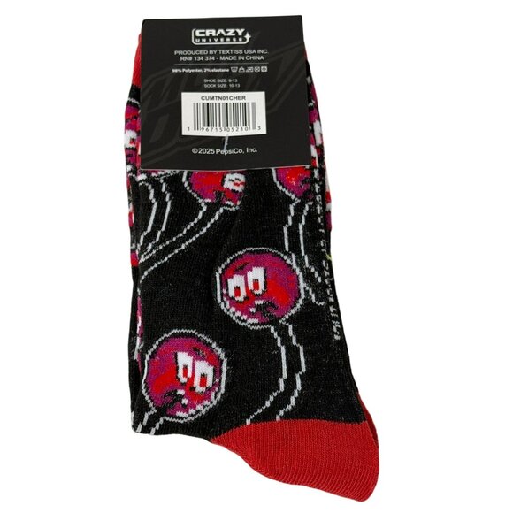 Mountain Dew Cherry Blast Crew Socks NWT Men’s 6-13 Fun Graphic Novelty - Picture 2 of 2